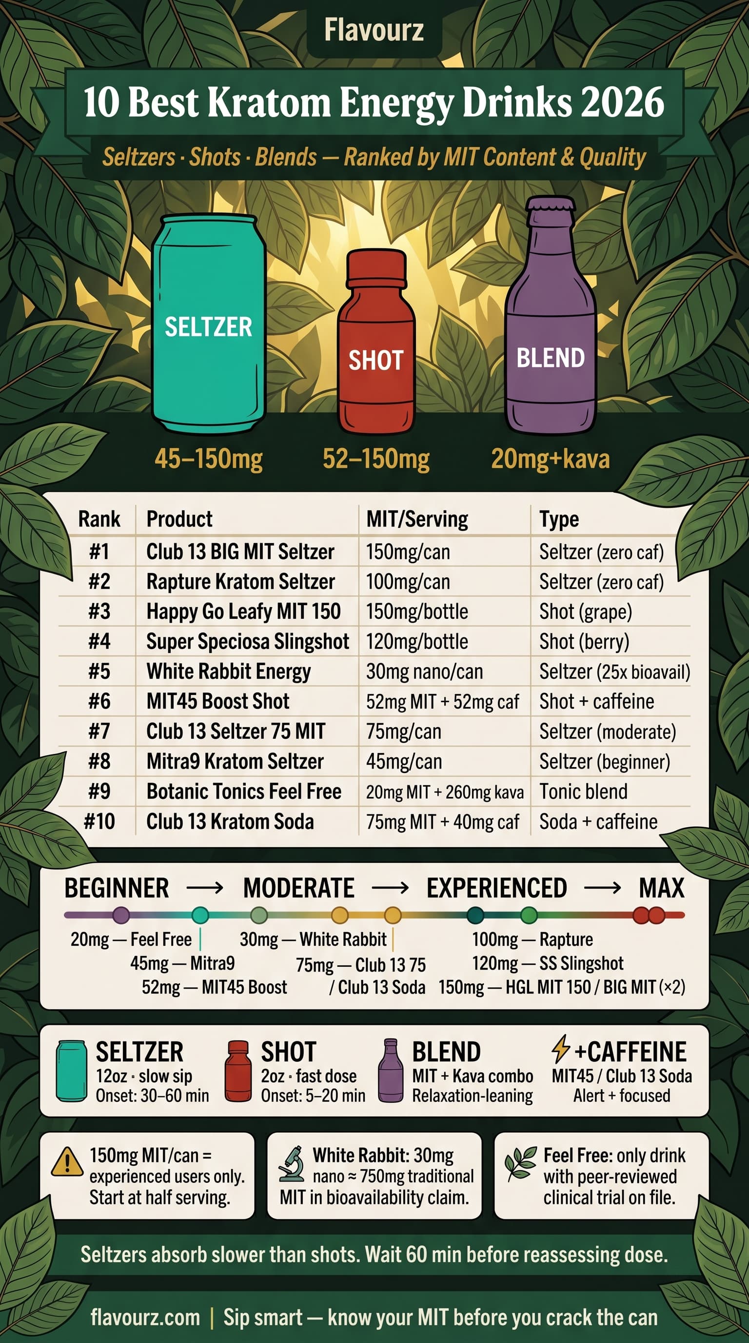 infographic for 10 Best Kratom Energy Drinks 2026 Complete Rankings